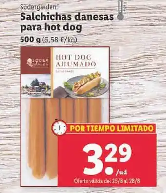 Lidl Sodergarden salchichas danesas para hot dog oferta