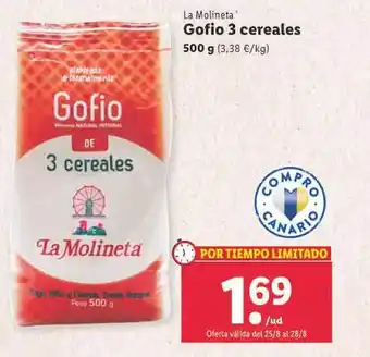 Lidl La molineta gofio 3 cereales oferta