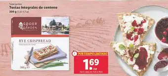 Lidl Södergarden tostas integrales de centeno oferta