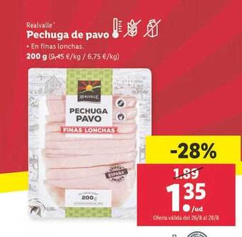 Lidl Realvalle pechuga de pavo oferta