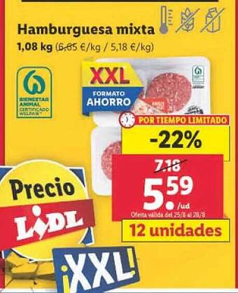Lidl Hamburguesa mixta oferta