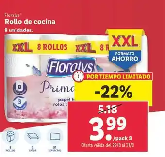 Lidl Floralys rollo de cocina oferta