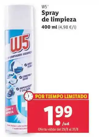 Lidl W5 spray de limpieza oferta