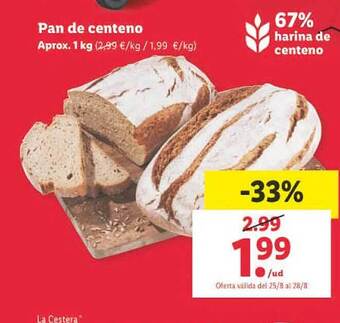 Lidl Pan de centeno oferta