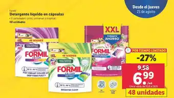 Lidl Formil detergente líquido en cápsulas oferta