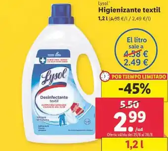 Lidl Lysol higienizante textil oferta