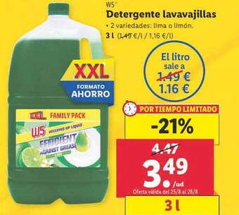 Lidl W5 detergente lavavajillas oferta