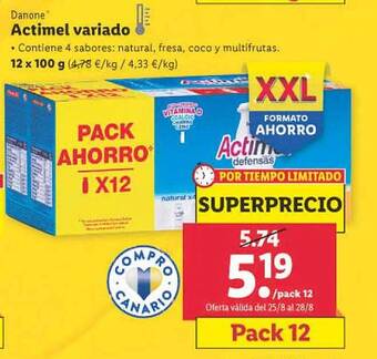 Lidl Danone actimel variado oferta
