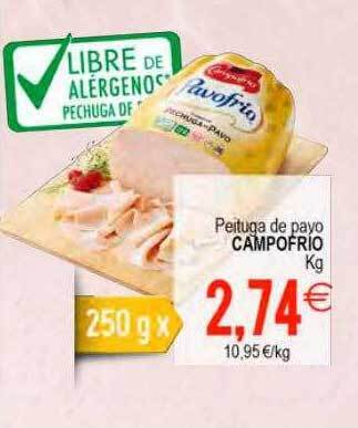 Plenus Supermercados Peituga de payo campofrio kg oferta