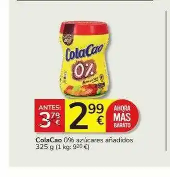Supermercados Charter Cola cao 0% azúcares añadidos oferta