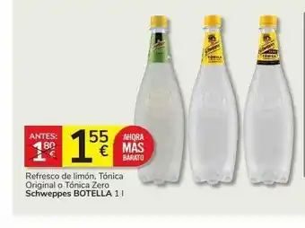 Supermercados Charter Refresco de limón tónica original o tónica zero schweppes oferta