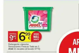 Supermercados Charter Detergente cápsulas sensaciones frescas todo en 1 ariel oferta
