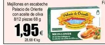 FROIZ Mejillones en escabeche palacio de oriente con aceite de oliva oferta