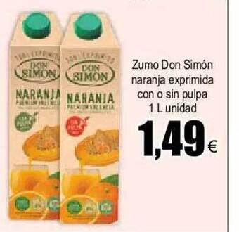 FROIZ Zumo don simón naranja exprimida con o sin pulpa oferta
