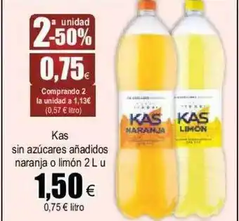 FROIZ 2a unidad -50% kas sin azúcares añadidos naranja o limón oferta