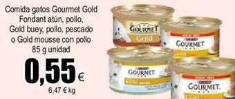 FROIZ Comida gatos gourmet gold fondant atún, pollo, gold buey, pollo, pescado o gold mousse con pollo oferta
