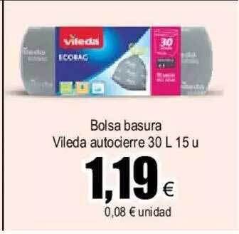 FROIZ Bolsa basura vileda autocierre oferta
