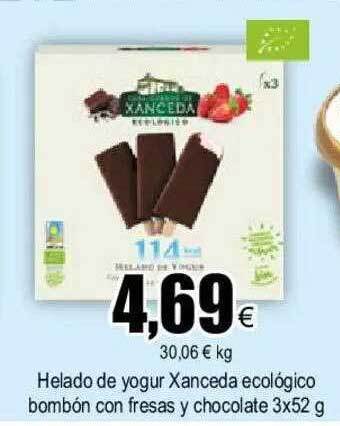 FROIZ Helado de yogur xanceda ecológico bombón con fresas y chocolate oferta