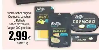 FROIZ Violife sabor original cremoso lonchas o rallado sabor mozzarella vegan oferta
