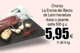 FROIZ Chorizo la encina del bierzo de león herradura dulce o picante extra oferta