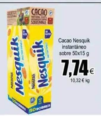 FROIZ Cacao nesquik instantáneo sobre oferta