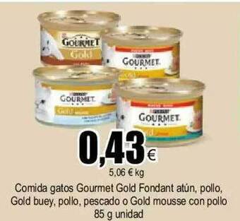 FROIZ Comida gatos gourmet gold fondant atún pollo gold buey pollo pescado o gold mousse con pollo oferta
