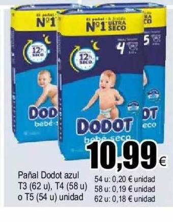 FROIZ Pañal dodot azul oferta
