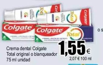 FROIZ Crema dental colgate total original o blanqueador oferta