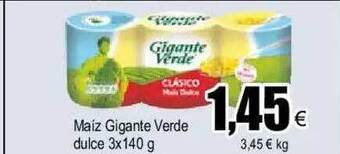 FROIZ Maiz gigante verde dulce oferta