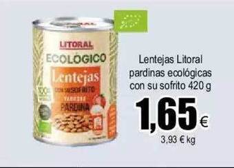 FROIZ Lentejas litoral pardinas ecológicas con su sofrito oferta