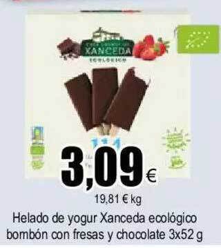 FROIZ Helado de yogur xanceda ecológico bombón con fresas y chocolate oferta