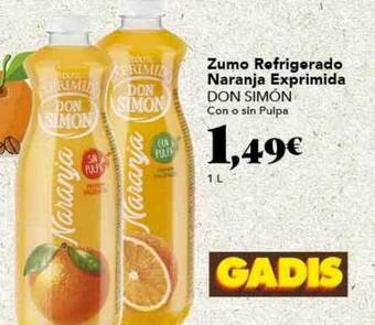 Gadis Zumo refrigerado naranja exprimida don simón oferta