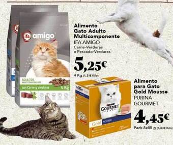 Gadis Alimento gato adulto multicomponente ifa amigo alimento para gato gold mousse purina gourmet oferta