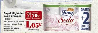 Gadis 2a unidad 70% descuento papel higiénico seda 3 capas foxy oferta