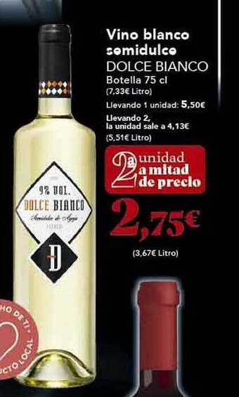 Gadis Vino blanco semidulce dolce bianco oferta