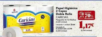 Gadis 2a unidad 70% descuento papel higiénico 2 capas doble rollo caricias oferta