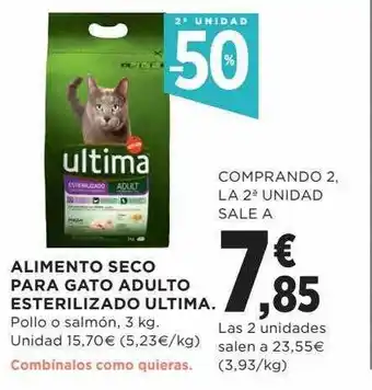 Hipercor 2a unidad -50% alimento seco para gato adulto esterilizado ultima oferta