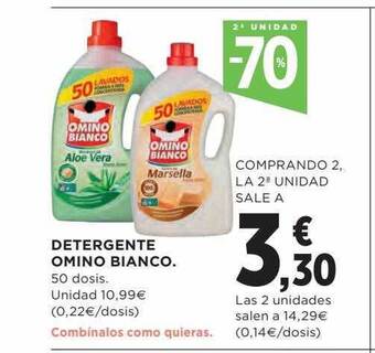 Hipercor 2a unidad -70% detergente omino bianco oferta