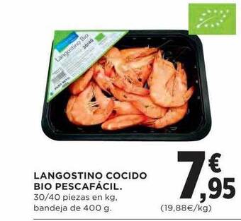 Hipercor Langostino cocido bio pescafácil oferta
