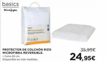 Hipercor Protector de colchón rizo microfibra reversible oferta
