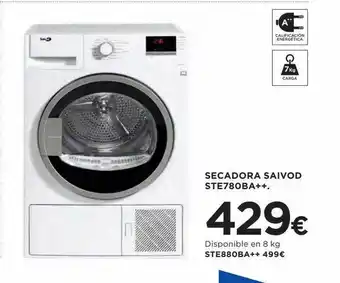 Hipercor Secadora saivod ste780ba++ oferta