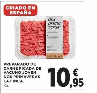 Hipercor Preparado de carne picada de vacuno joven dos primaveras la finca oferta