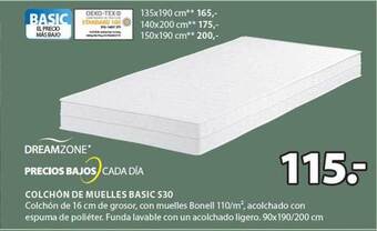JYSK Dreamzone colchón de muelles basic s30 oferta