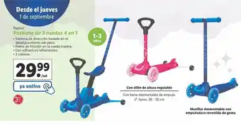Lidl Playtive patinete de 3 ruedas 4 en 1 oferta