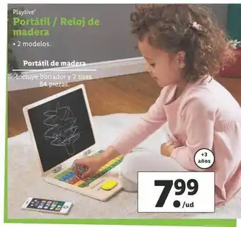 Lidl Playtive portátil reloj de madera oferta