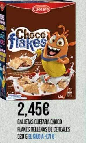 Claudio Galletas cuetara choco flakes rellenas de cereales oferta