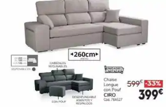 Conforama Chaise longue con pouf ciro oferta
