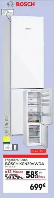 Conforama Frigorífico combi bosch kgn39vwda oferta