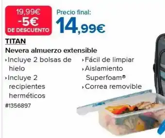 Costco Titan nevera alumerzo extensible oferta