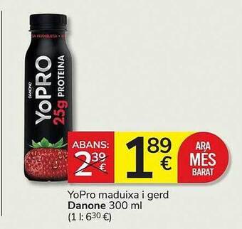 Consum Yopro maduixa i gerd danone oferta